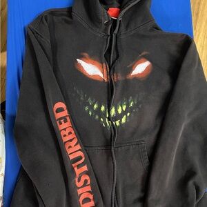Disturbed Black Zip Hoodie 2X Front and Back Graphics #2006